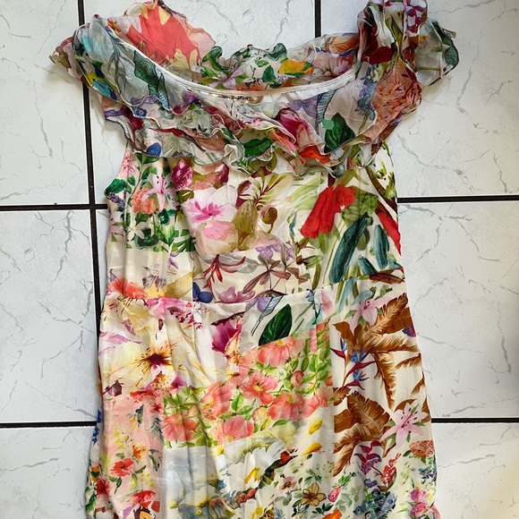 Anthropologie NWT Mandira Wirk off the shoulder asymmetrical floral dress - Picture 5 of 10